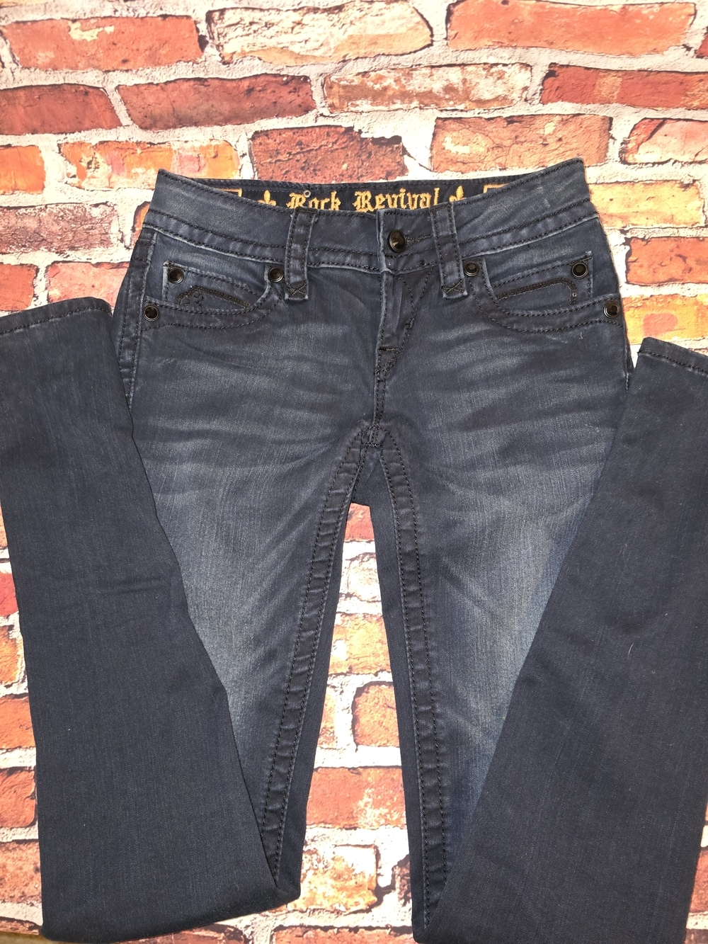 Rock Revival Women's Dark Blue Evelyn Skinny Jean Size 25